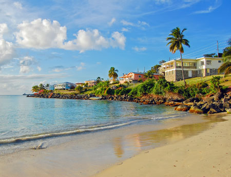 View of Grand Anse beach on Grenada Island Caribbean region of Lesser Antilles