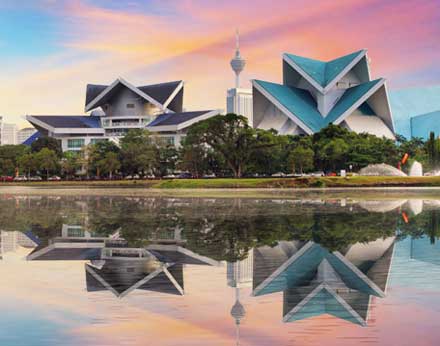 Kuala Lumpar Skyline at Titiwangsa Park, Malaysia