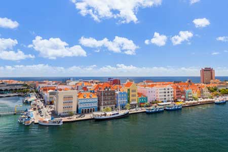 Panoramic view of downtown Willemstad Curacao