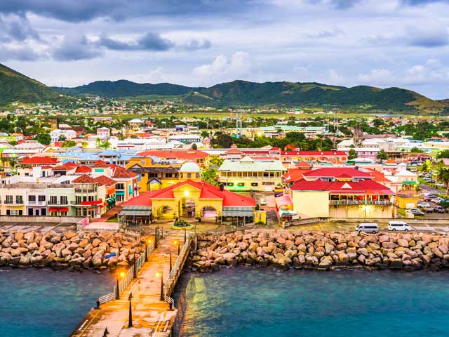 St. Kitts & Nevis town skyline