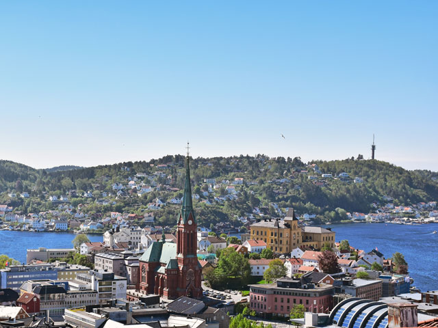 View over Arendal city, Norway