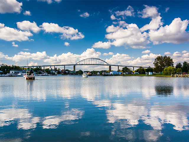 The Chesapeake City Bridge over the Chesapeake and Delaware Canal,