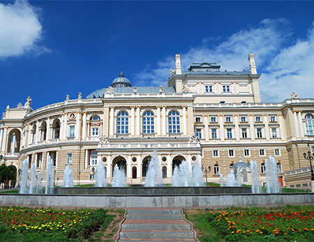 Building of public opera theater in Odessa, Ukraine