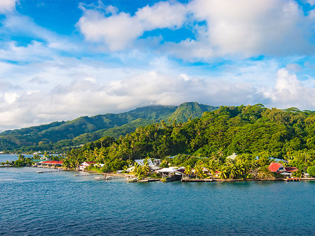 Panoramic landscape of Raiatea, Society Islands