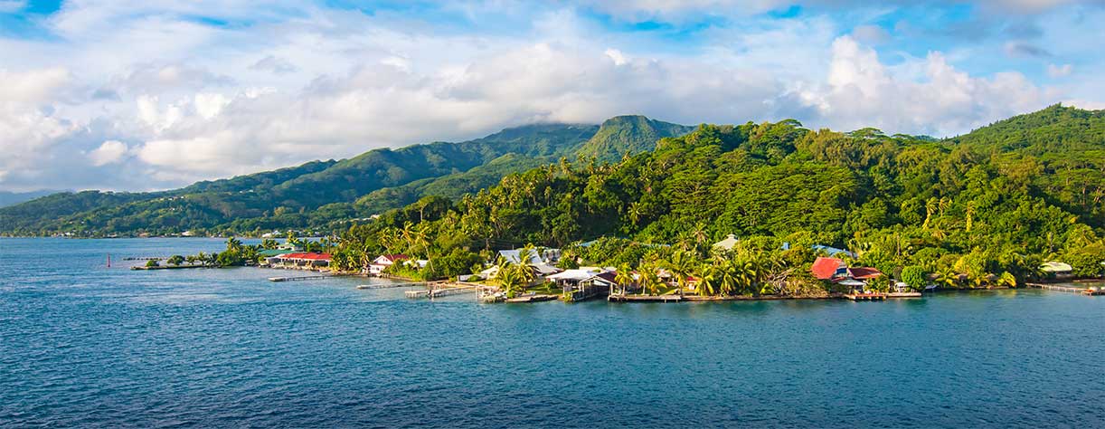 Panoramic landscape of Raiatea, Society Islands