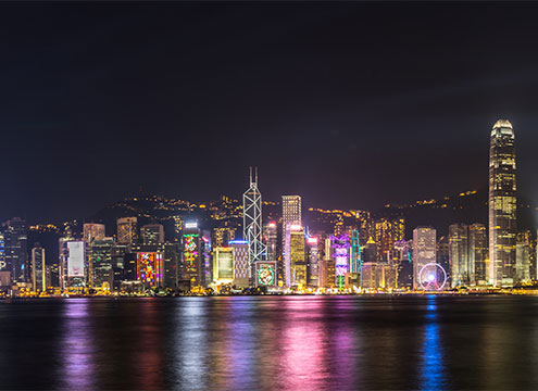 Hong Kong skyline at night Vietnam, Hong Kong & Singapore