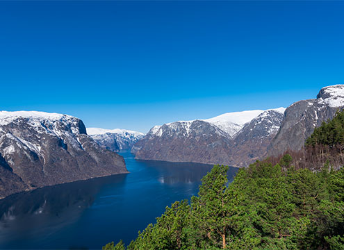Sognefjord, Norway Wintertime Fjords with Shetlands' Up Helly Aa