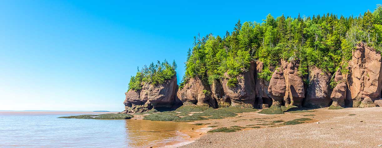 Bay of Fundy, beautiful rock formations, near New Brunswick