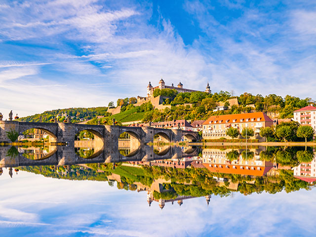 View of the Marienberg Fortress and the Old Main Bridge, Wurzburg, Germany View of the Marienberg Fortress and the Old Main Bridge, Wurzburg, Germany