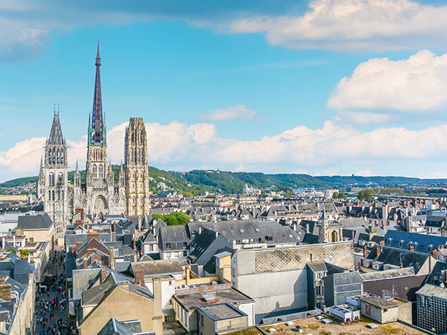 View over Rouen with Cathédrale Notre-Dame de Rouen View over Rouen with Cathédrale Notre-Dame de Rouen