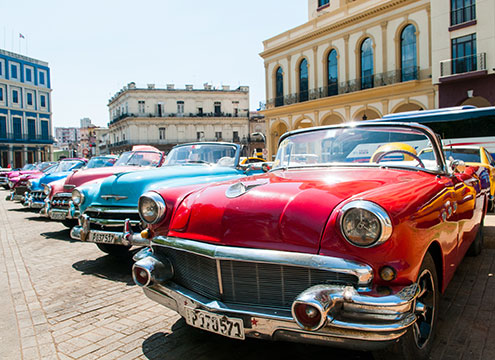 Iconic classic cars in Havana, Cuba Uncrowded Caribbean Islands with Havana