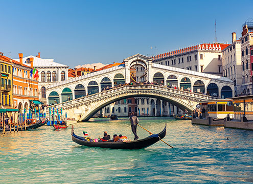 Iconic Gondalas and bridge in Venice Croatia, Italy & Montenegro