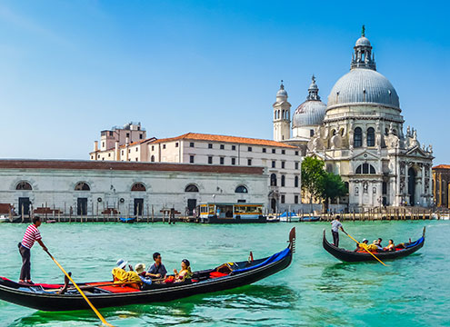 Venice canals and iconic gondelas Iconic Italy with the Venice Carnival