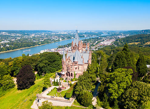 Schloss Drachenburg Castle in Konigswinter on the Rhine river, Germany Schloss Drachenburg Castle in Konigswinter on the Rhine river, Germany