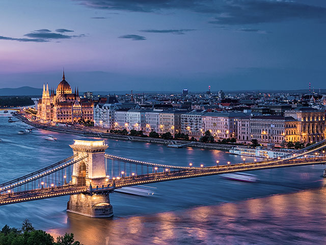 Parliament building on the river Danube, Budapest, Hungary, evening Parliament building on the river Danube, Budapest, Hungary, evening