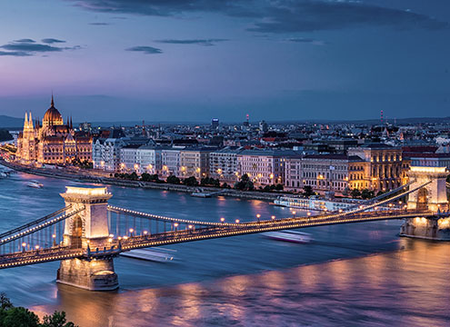 Parliament building on the river Danube, Budapest, Hungary, evening Parliament building on the river Danube, Budapest, Hungary, evening