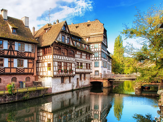 Traditional half timbered hourses in Petitie France, Strasbourg, France Traditional half timbered hourses in Petitie France, Strasbourg, France