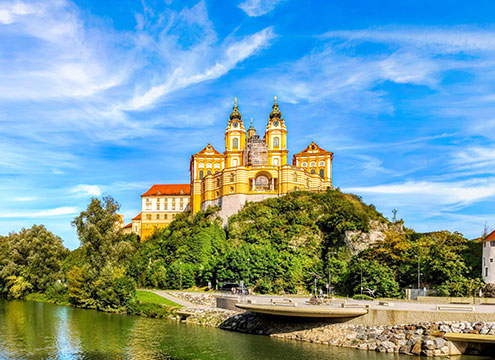 View of the historic Melk Abbey, Austria View of the historic Melk Abbey, Austria