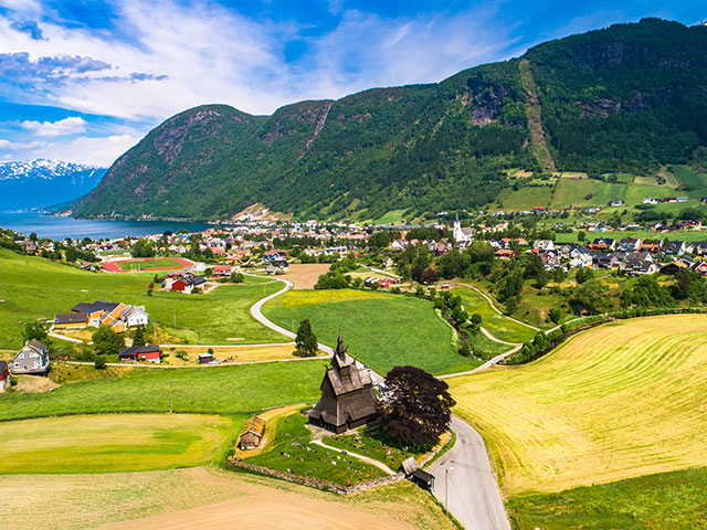 View of the Village of Vik, Norway