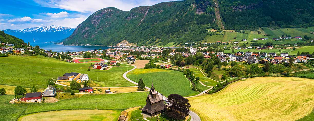 View of the Village of Vik, Norway