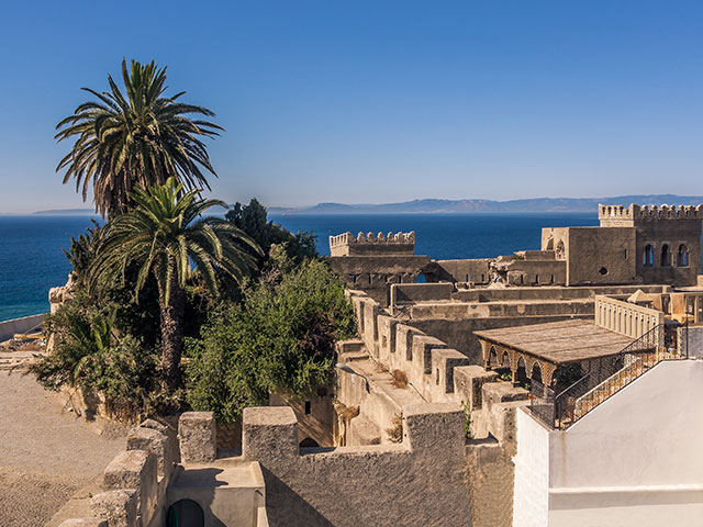 Old Medina of Tangier , Morocco, facing the Strait of Gibraltar