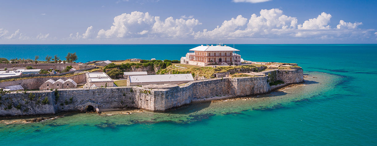 View from above on the commissioners house in King's Wharf, Bermuda