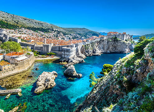 Ariel view of Dubrovnik on the adriatic coast, Croatia Transatlantic with Adriatic, Greek Islands & Corinth Canal