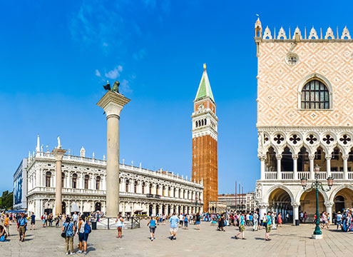 Piazzetta San Marco with Doge's Palace and famous St Mark's square, Venice, Italy Transatlantic with Adriatic, Greek Islands & Corinth Canal