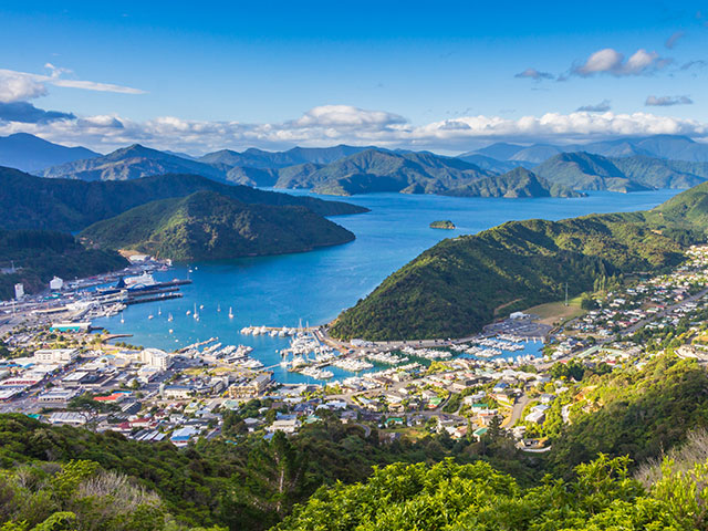 Picton seen from the top of Tirohanga Track