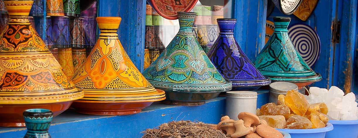 Colourful Tagine plates, Morocco