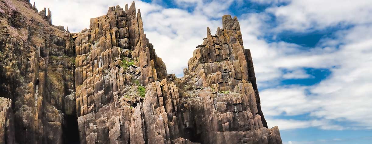Cathedral rock formation in Ireland