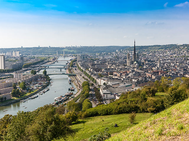The River Seine in Rouen, France The River Seine in Rouen, France
