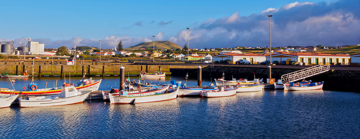 Port in Praia da Vitoria, Terceira Island, Azores, Portuga