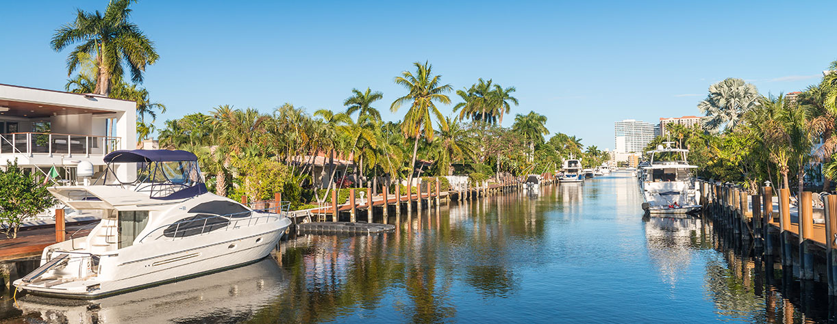 Fort Lauderdale, Florida. Beautiful view of city canals.