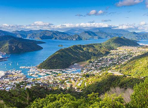 Picton seen from the top of Tirohanga Track, New Zealand Florida, Hawaii, Oceania & the Far East