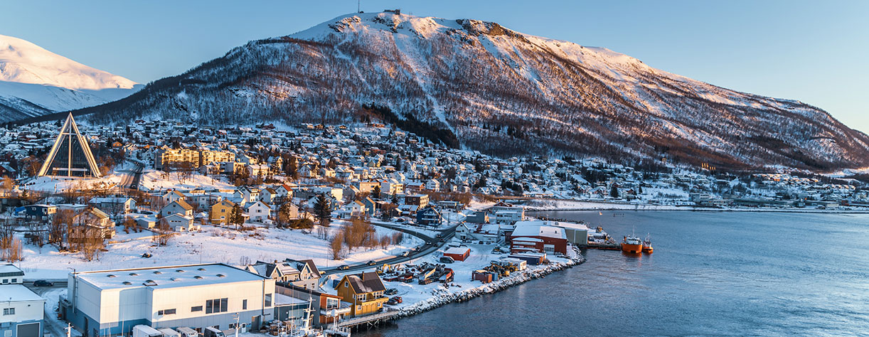 Aerial view of Tromso Marina, Norway