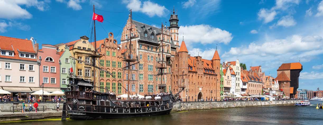 Old town on the river Motlawa, Gdansk, Poland