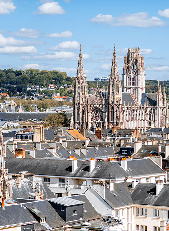 View over Rouen with Cathédrale Notre-Dame de Rouen View over Rouen with Cathédrale Notre-Dame de Rouen