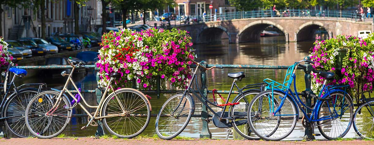 Bicycles over the bridge, canal, Amsterdam Bicycles over the bridge, canal, Amsterdam
