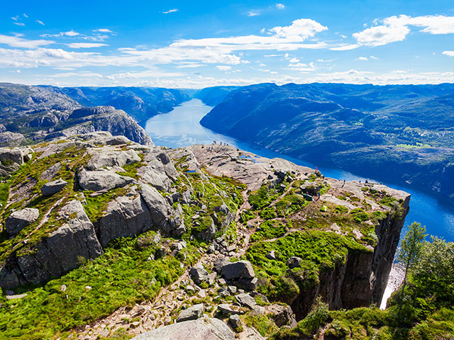 View of Lysefjord from the Pulpit rock, Norway