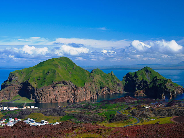 Panorama of Heimaey island, Iceland