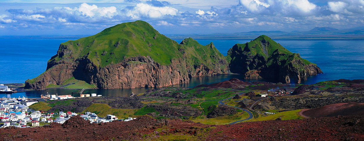 Panorama of Heimaey island, Iceland
