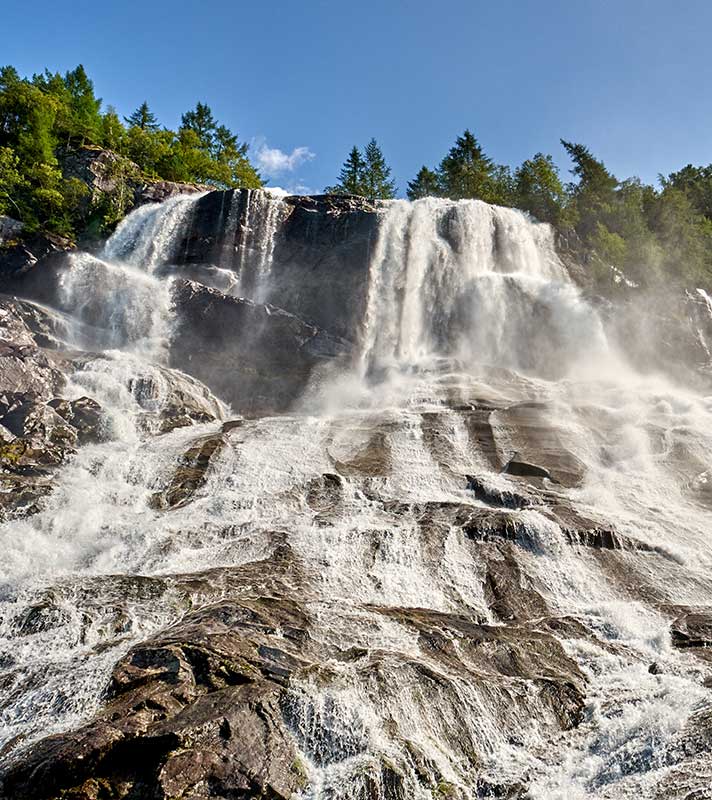 The Furebergfossen waterfall, Norway The Furebergfossen waterfall, Norway
