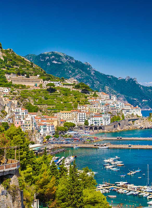 Amalfi Coast with Gulf of Salerno, Campania, Italy