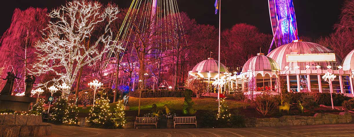 Christmas lights in Amusement Park Liseberg, Gothenburg, Sweden