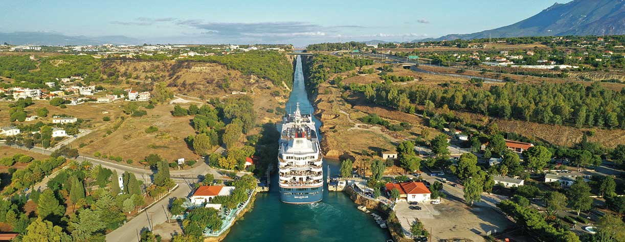 Braemar cruising the Corinth canal, Greece