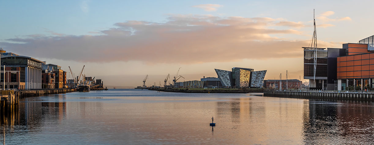 Belfast with Titanic memorial museum, Ireland
