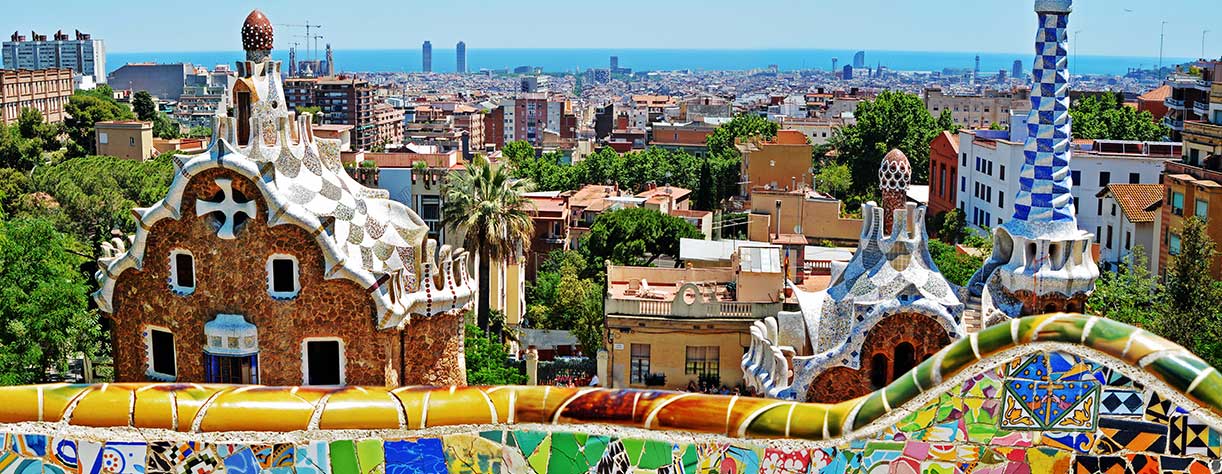 Park Guell by architect Antoni Gaudi in Barcelona, Spain
