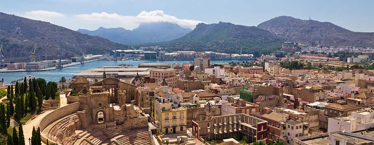 Cartagena looking over the Roman Amphitheater, Spain