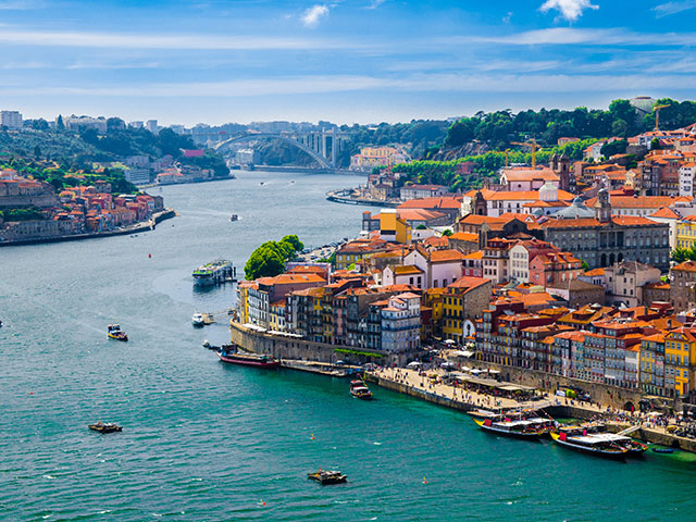 Aerial view of Oporto, Portugal